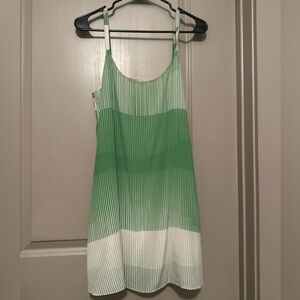 Alice + Olivia Silk Mini Slip Dress in Green & White